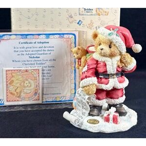 Cherished Teddies Nickolas Santa Figurine 141100 You're at the Top of My‎ List